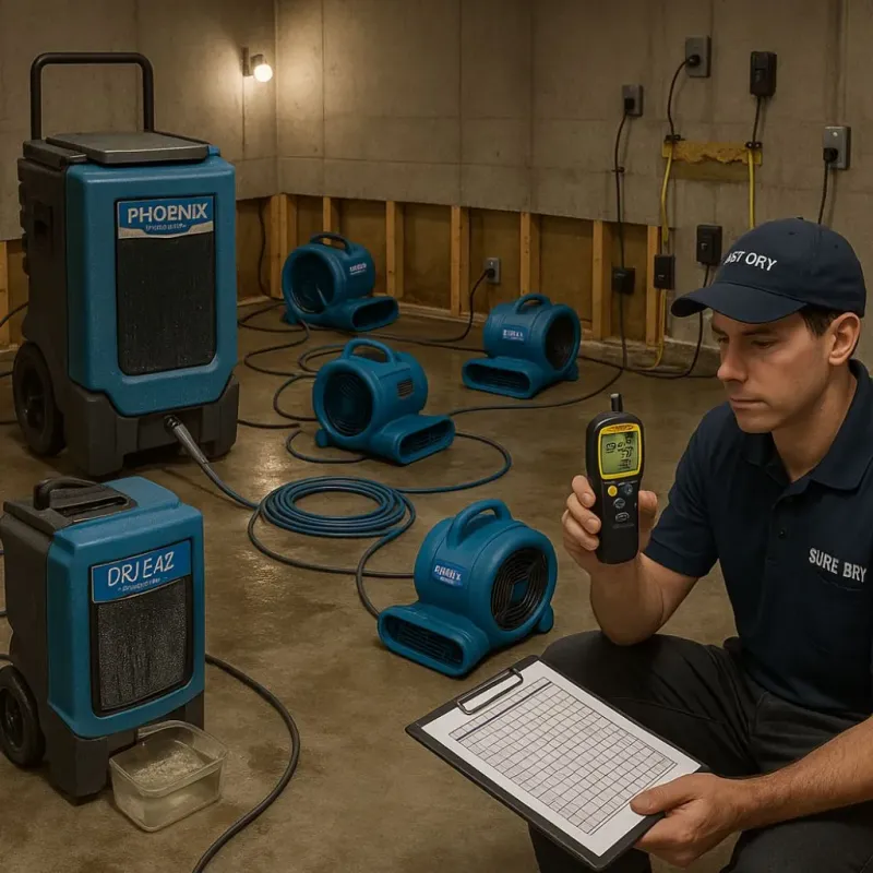Structural Drying and Dehumidification process in Peachtree City, GA